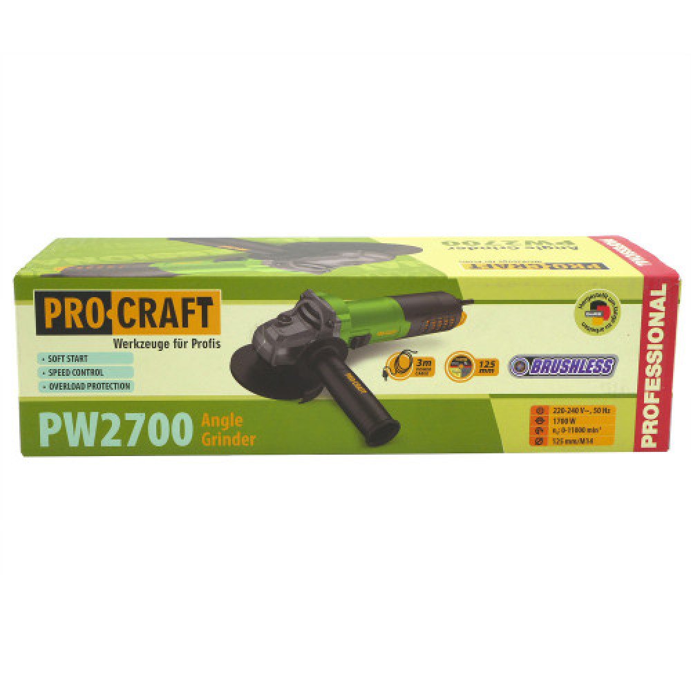 Кутошліфувальна машина безщіткова Procraft PW2700