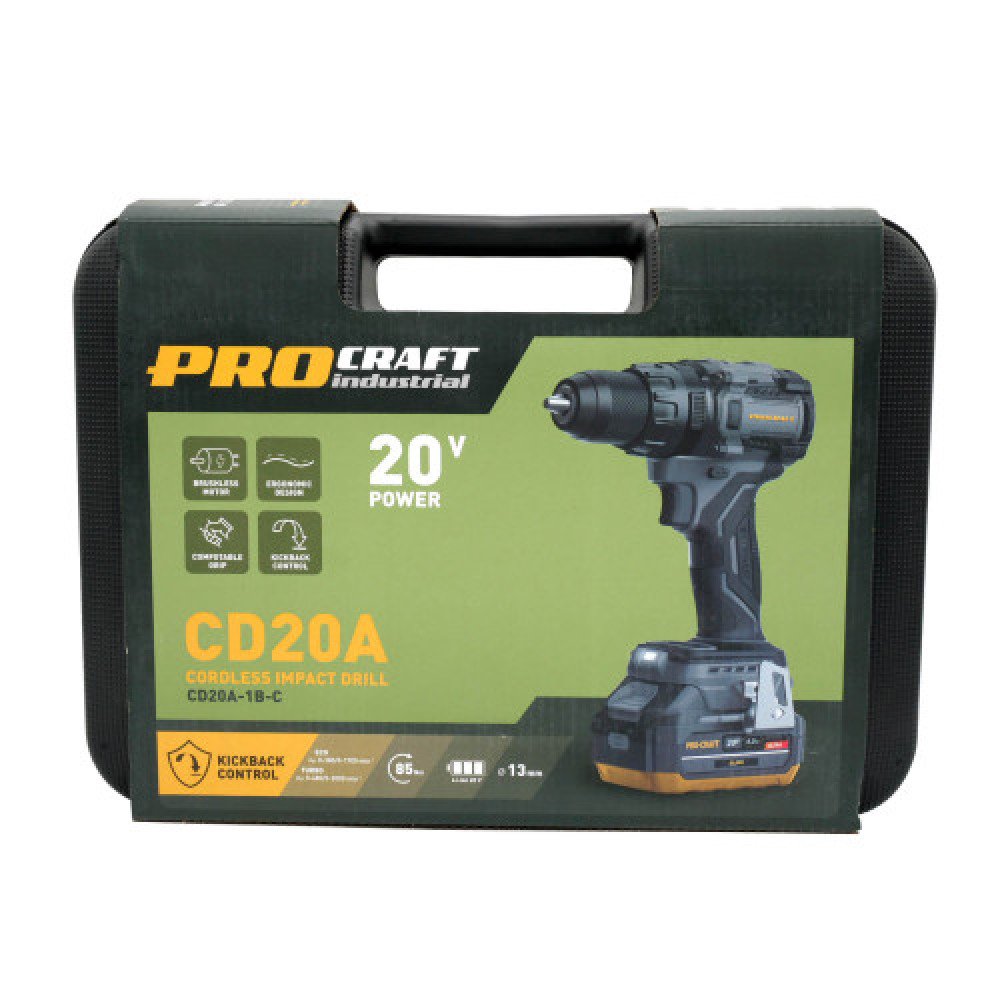 Шуруповерт Procraft industrial CD20A (з 1 акб та зп)