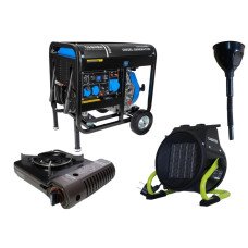 Дизельний генератор TAGRED TA10300D + газова плитка Orcamp CK-505 + електричний обігрівач Gardyer HE2000