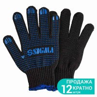 Рукавички трикотажні з ПВХ точкою р10 SIGMA (9442531)