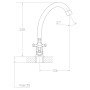 Змішувач s85 ½" для кухні економ на гайці TAU VN-1B160C (9885100)