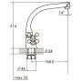 Змішувач PL 1/2" для кухні Г-гуска на гайці AQUATICA PL-4B255C (9777120)