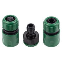 Набір конекторів 1/2" + адаптер в/р 1/2"×3/4" для шлангу 1/2" (ABS) GRAD (5016155)