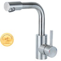 Змішувач KT Ø35 для раковини Г-гуска на гайці SS AQUATICA KT-1A370P (9722021)