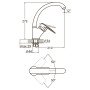 Змішувач ML Ø40 для кухні гусак вухо лат. шток на гайці AQUATICA ML-4B441C (9746100)