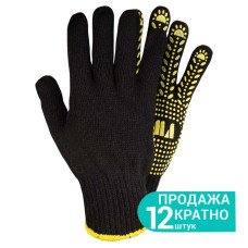 Рукавички трикотажні з точковим покриттям ПВХ р10 Універсал (чорні) SIGMA (9442651)